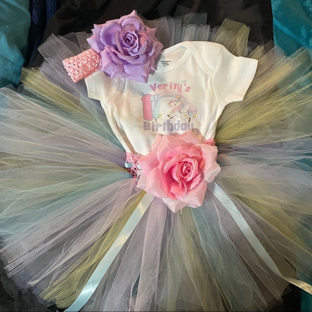 Made2order personalized 1st birthday unicorn outfit